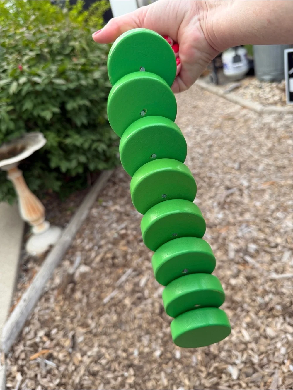 Green Wooden Stacked True Balance Coordination Toy